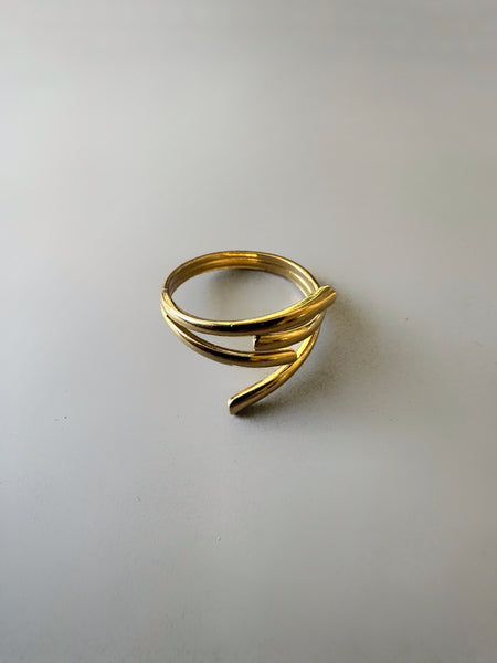 Abstract Design Adjustable Ring - Gold
