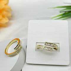 Adjustable Gold Ring with Crystals