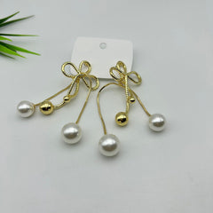 Anti-tarnish Flower Earrings with Pearls