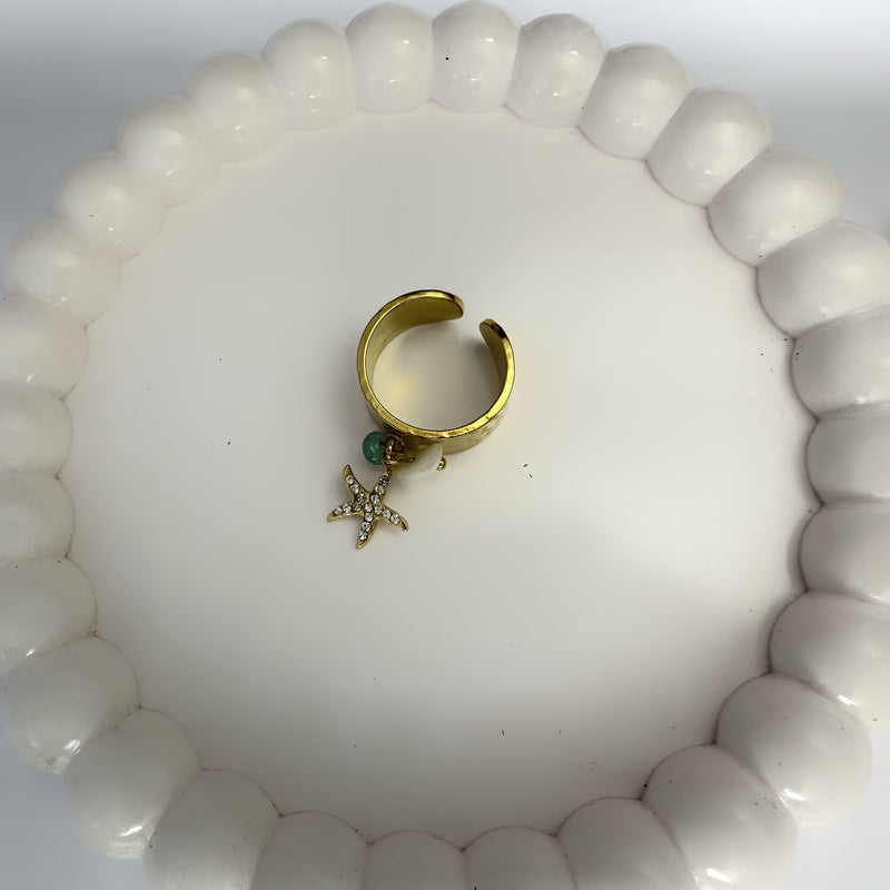 Anti Tarnish Adjustable Charm Ring