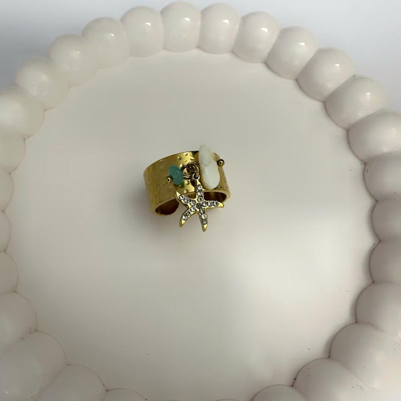 Anti Tarnish Adjustable Charm Ring