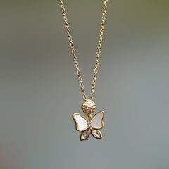 Anti Tarnish Butterfly Pendant Necklace