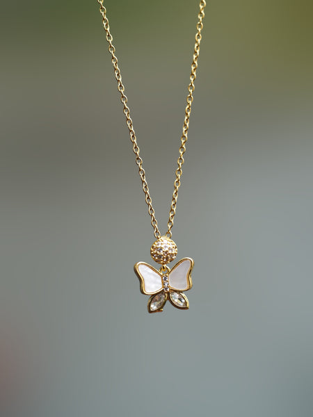 Anti Tarnish Butterfly Pendant Necklace