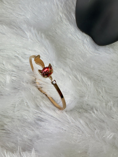 Anti Tarnish Cat Cuff Bracelet - Gold