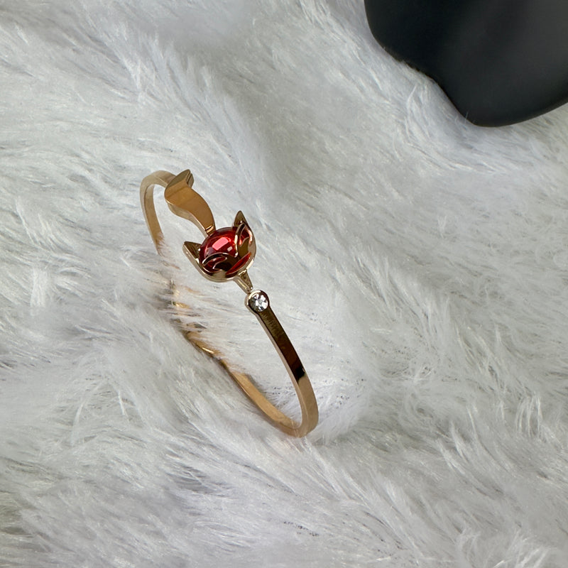 Anti Tarnish Cat Cuff Bracelet - Gold