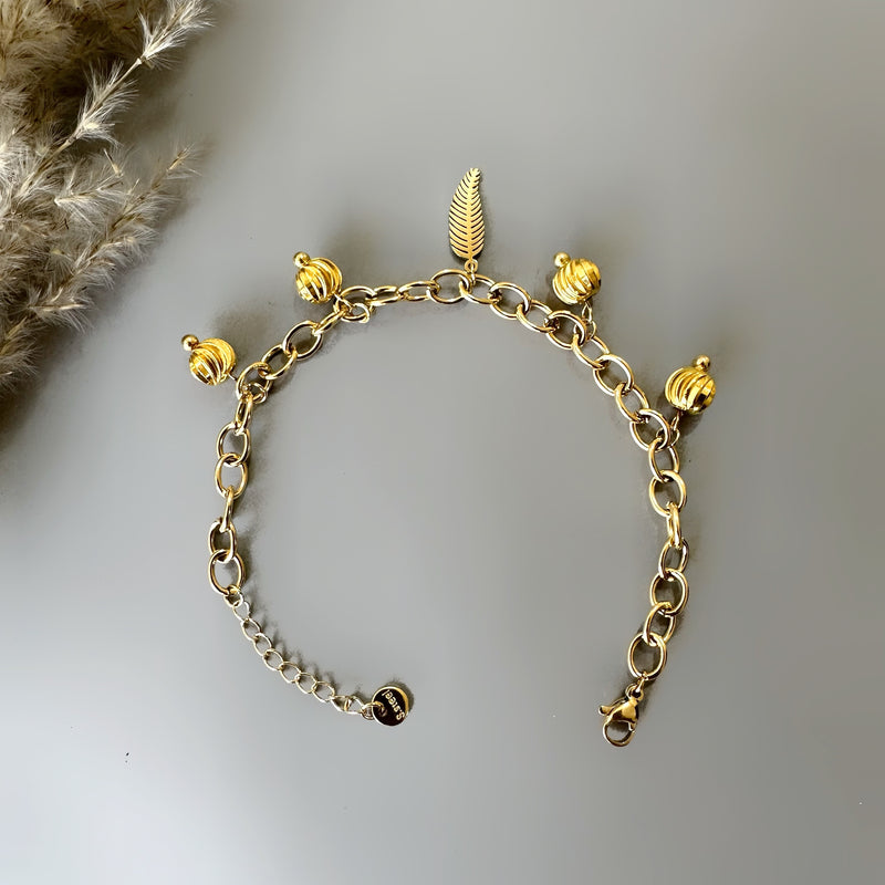 Anti Tarnish Charms Link Bracelet - Gold