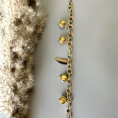 Anti Tarnish Charms Link Bracelet - Gold