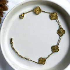 Anti Tarnish Clover Chain Bracelet