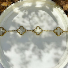 Anti Tarnish Clover Chain Bracelet