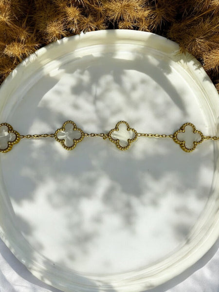 Anti Tarnish Clover Chain Bracelet