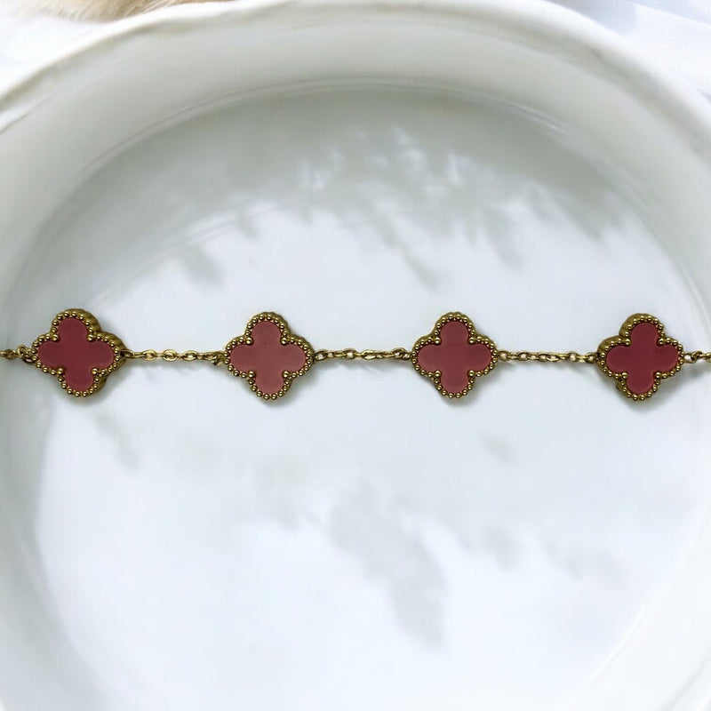 Anti Tarnish Clover Chain Bracelet