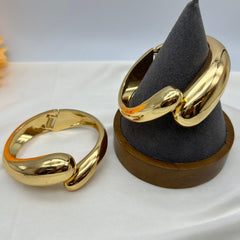 Chunky Anti Tarnish Cuff Bracelet - Gold