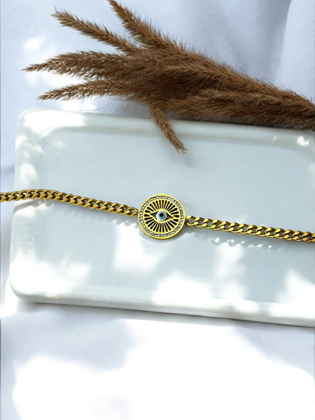 Anti Tarnish Evil Eye Chain Bracelet