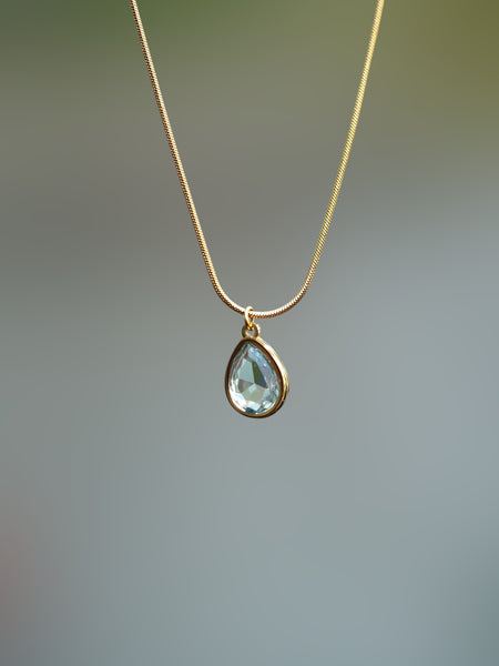 Anti Tarnish Necklace with Stone Pendant