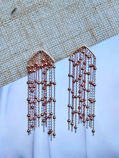 Anti Tarnish Party Danglers - Rosegold