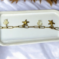 Anti Tarnish Star and shell charm Bracelet