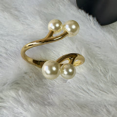 Anti Tarnish open top Bracelet with Pearl