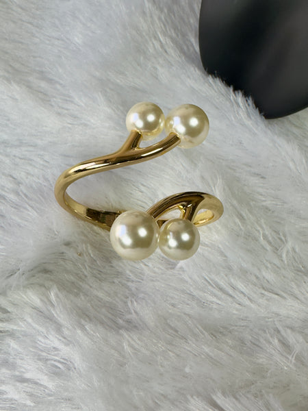 Anti Tarnish open top Bracelet with Pearl