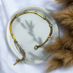 Anti Tarnish snake chain bracelet with Stones