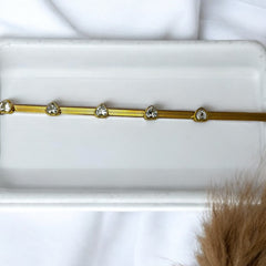 Anti Tarnish snake chain bracelet with Stones