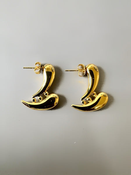 Asymmetric Anti Tarnish Earrings - Gold