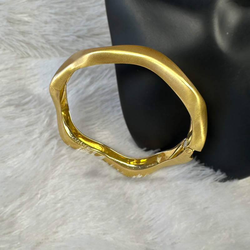 Asymmetrical Anti-tarnish Brass Bracelet - Gold