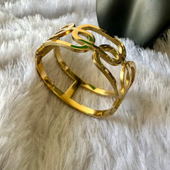 Chunky Statement Geometric Bracelet - Gold