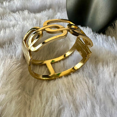 Chunky Statement Geometric Bracelet - Gold