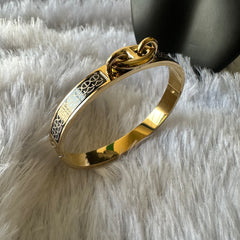 Black Buckle Style Embellished Bracelet