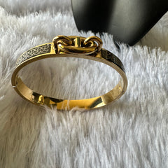 Black Buckle Style Embellished Bracelet