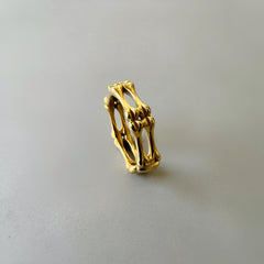Bamboo Anti-Tarnish Adjustable Ring - Gold