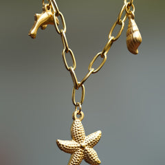 Beach Please Anti-tarnish Charms Necklace