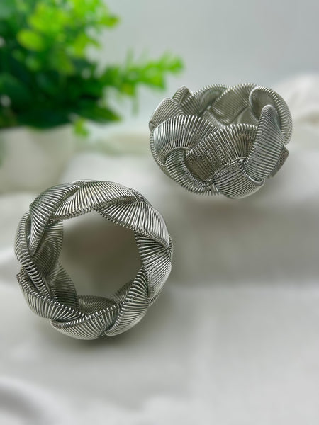 Braided Stretchable Slider Bracelet - Silver