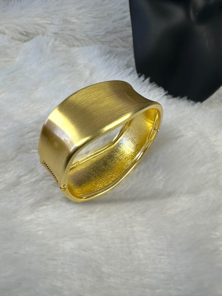 Brass Anti Tarnish Cuff Bracelet - Gold