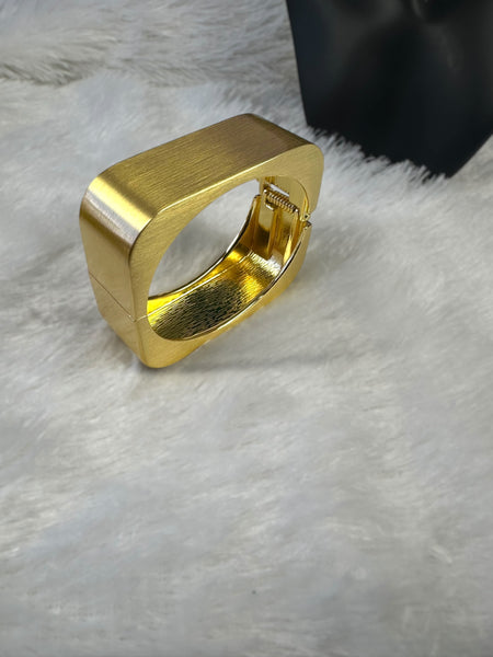 Chunky Square Anti Tarnish Brass Bracelet - Gold