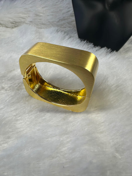 Chunky Square Anti Tarnish Brass Bracelet - Gold