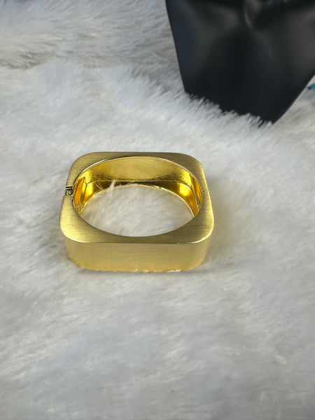 Chunky Square Anti Tarnish Brass Bracelet - Gold