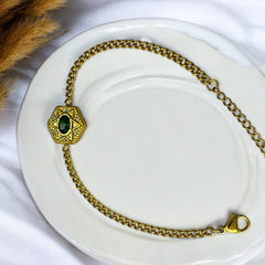 Classic Anti Tarnish bracelet with Green Emerald