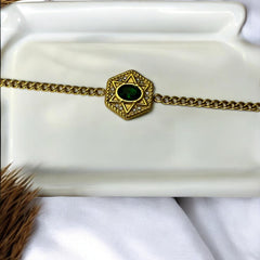 Classic Anti Tarnish bracelet with Green Emerald