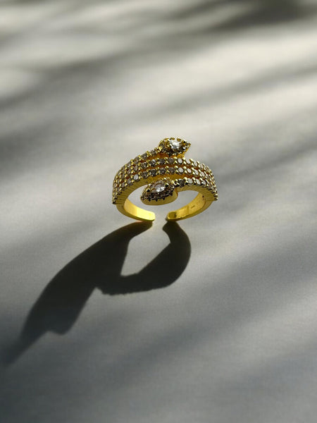 Classic Stone studded ring - Adjustable