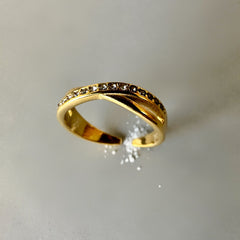 Entwined Adjustable Anti Tarnish Ring - Gold