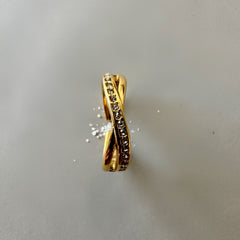 Entwined Adjustable Anti Tarnish Ring - Gold