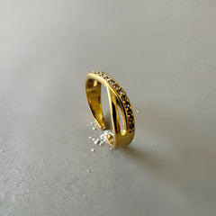 Entwined Adjustable Anti Tarnish Ring - Gold
