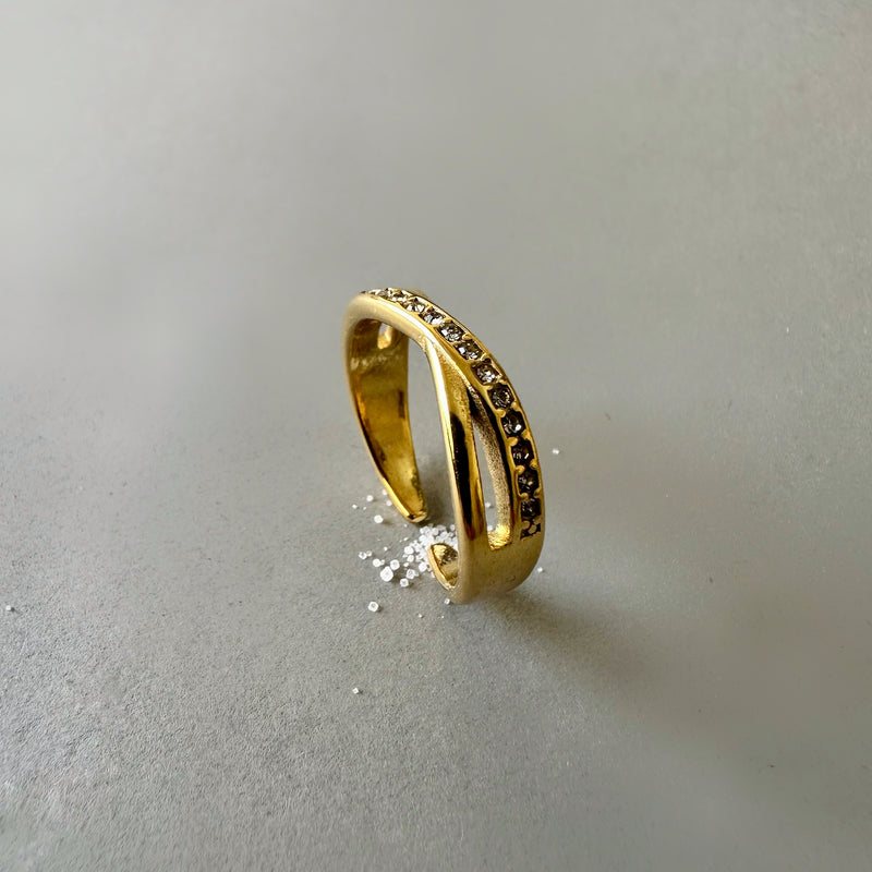 Entwined Adjustable Anti Tarnish Ring - Gold