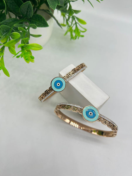 Evil Eye Anti Tarnish Cuff Bracelet