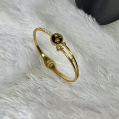 Flower and Stones Embellished Anti Tarnish Bracelet