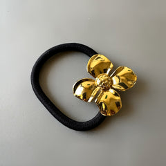 Stainless Steel Flower Motif Hair Tie
