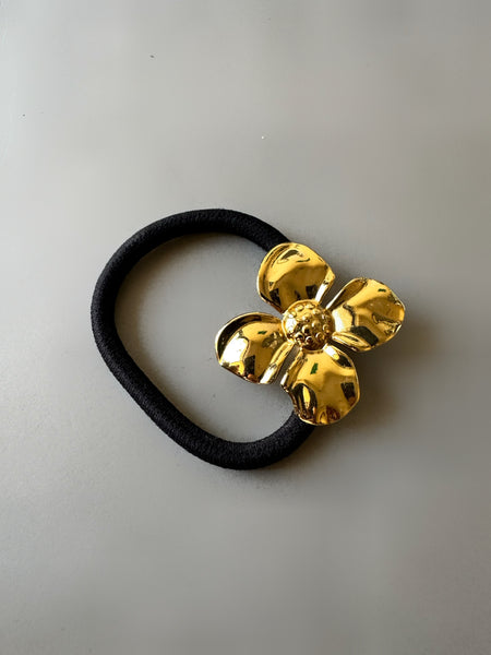 Stainless Steel Flower Motif Hair Tie
