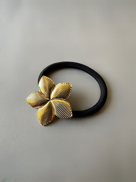Textured Flower Stainless Steel Hair Tie