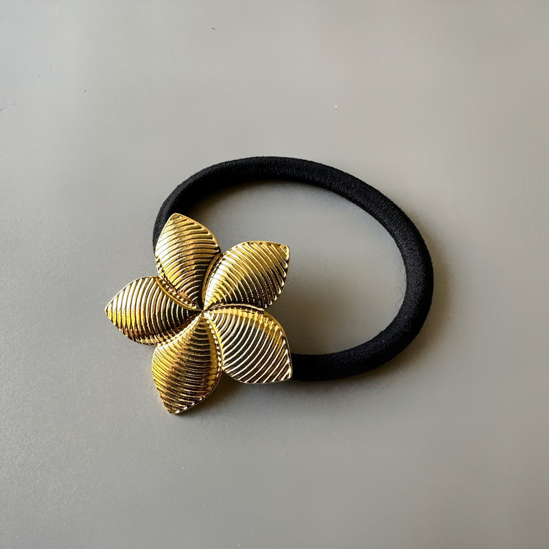 Textured Flower Stainless Steel Hair Tie